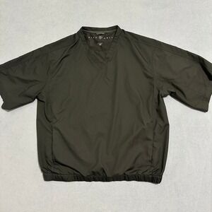 Nike Golf Windbreaker Shirt V-Neck Short Sleeve Black Mens Size XL X-Large